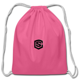 Cotton Drawstring Bag WITH  BLACK  LOGO - pink