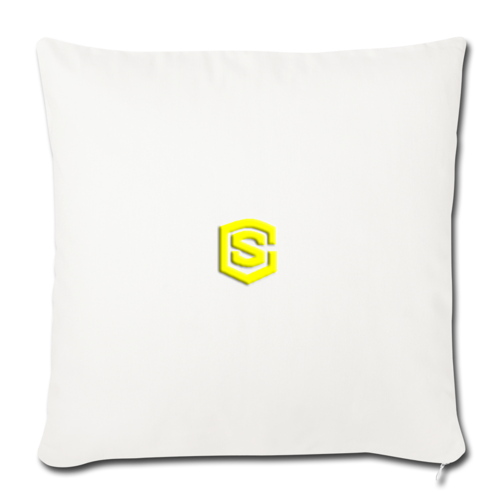 Throw Pillow Cover 18” x 18” WITH YELLOW  LOGO - natural white