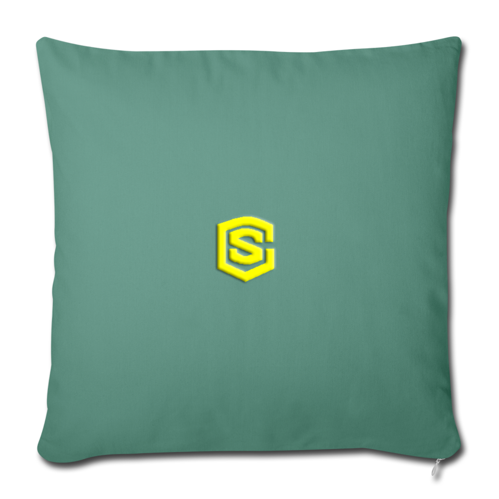 Throw Pillow Cover 18” x 18” WITH YELLOW  LOGO - cypress green
