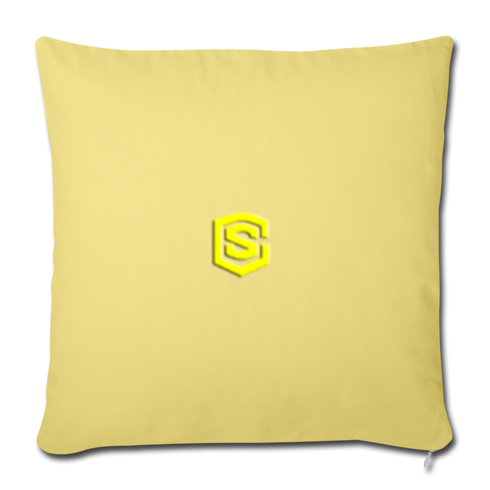 Throw Pillow Cover 18” x 18” WITH YELLOW  LOGO - washed yellow