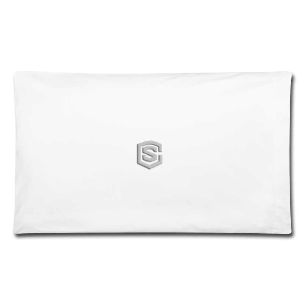 Pillowcase 32'' x 20'' WITH SILIVER  LOGO - white