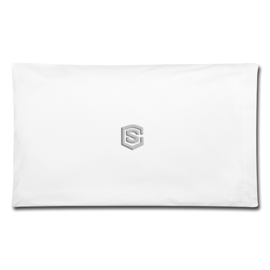 Pillowcase 32'' x 20'' WITH SILIVER  LOGO - white
