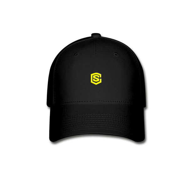 Baseball Cap WITH YELLOW  LOGO - black