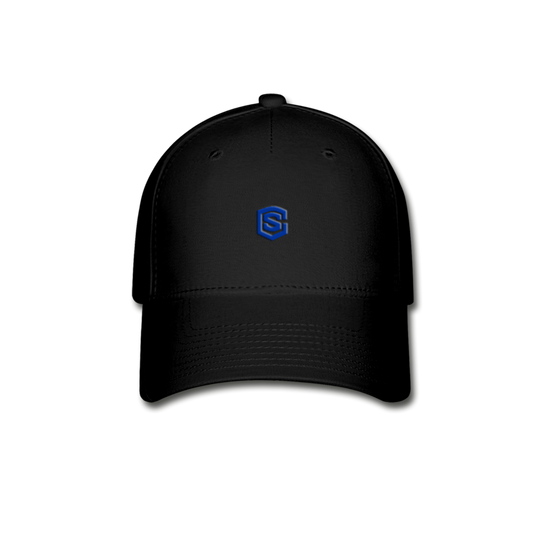 Baseball Cap WITH BLUE  LOGO - black