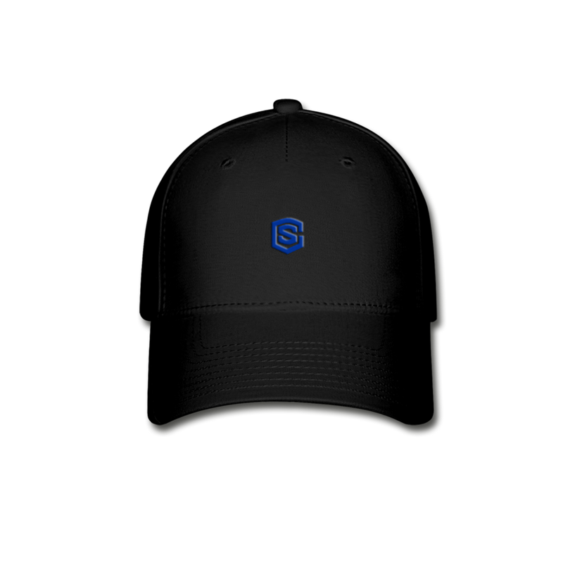 Baseball Cap WITH BLUE  LOGO - black