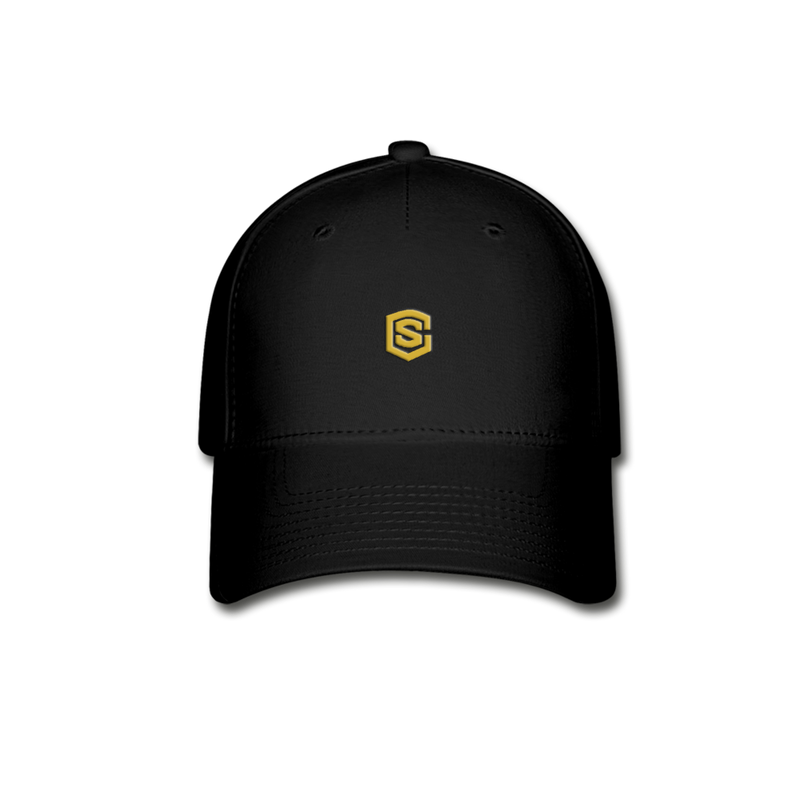 Baseball Cap WITH GOLD  LOGO - black