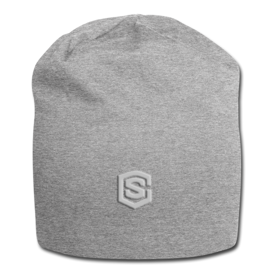 Jersey Beanie WITH SILIVER  LOGO - heather gray