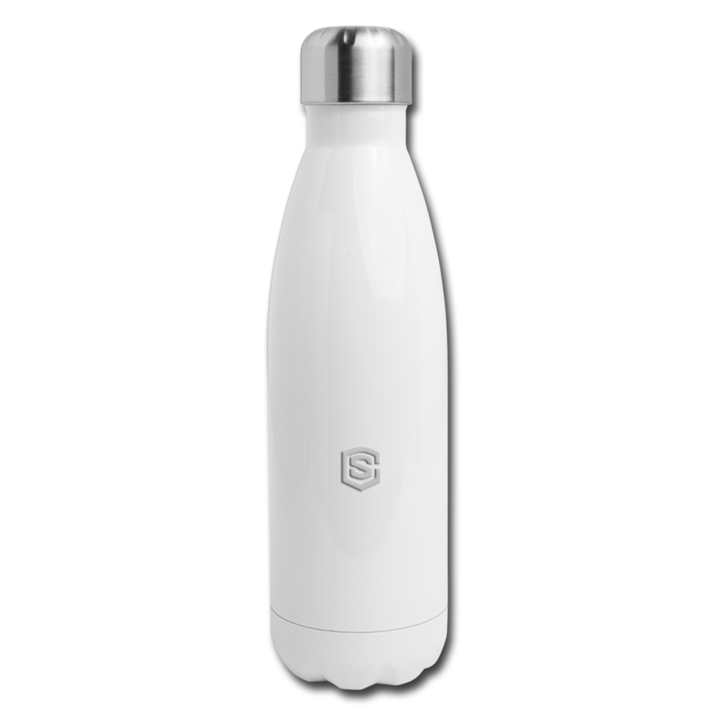 Insulated Stainless Steel Water Bottle WITH SILIVER  LOGO - white