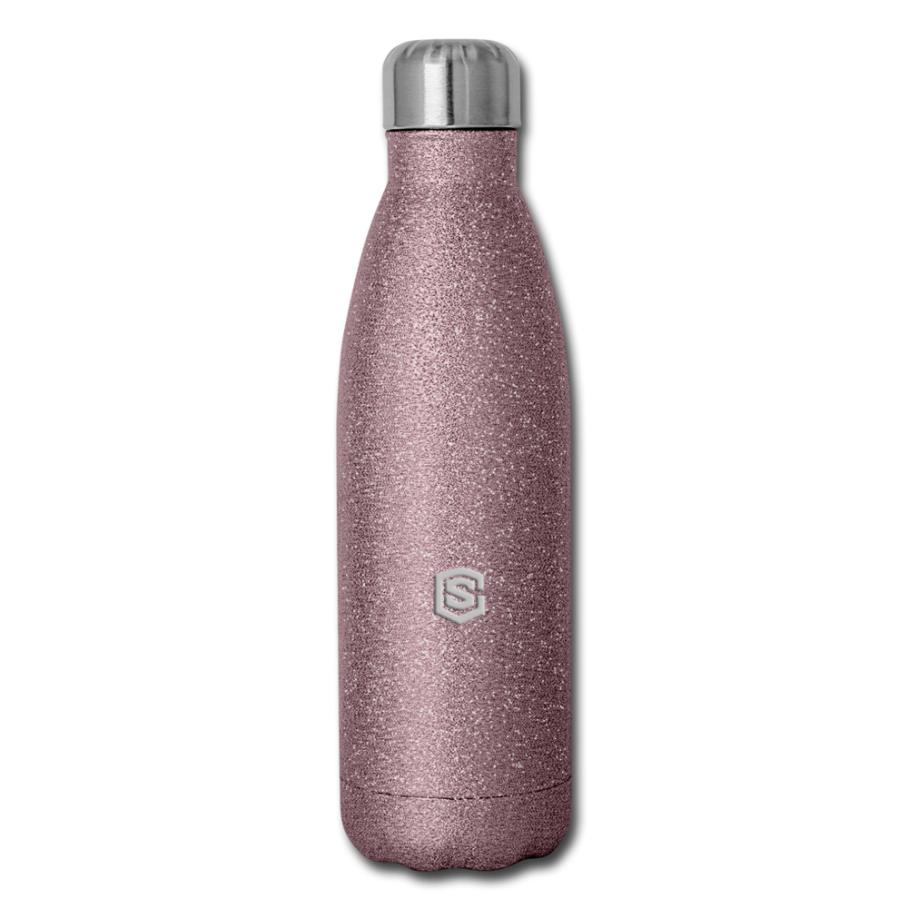 Insulated Stainless Steel Water Bottle WITH SILIVER  LOGO - pink glitter