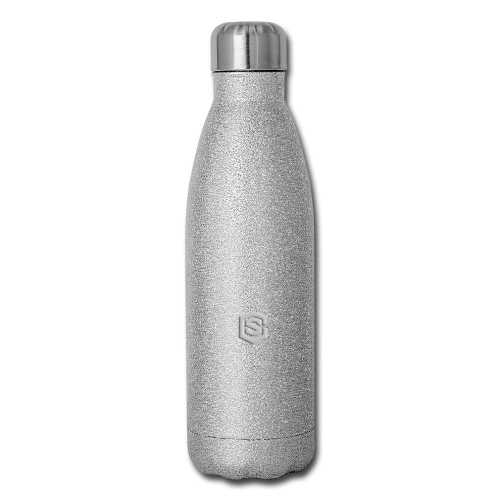 Insulated Stainless Steel Water Bottle WITH SILIVER  LOGO - silver glitter
