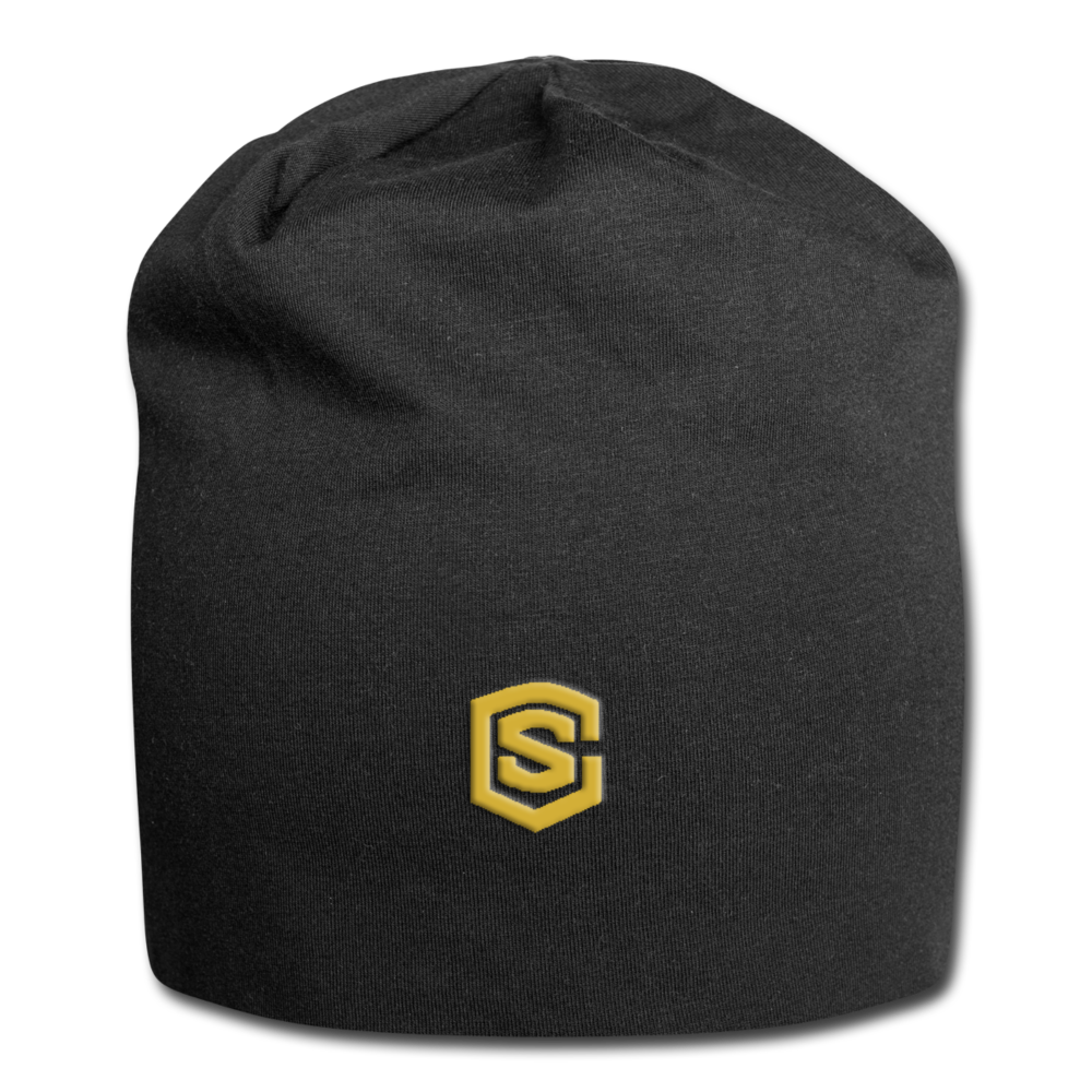 Jersey Beanie WITH GOLD  LOGO - black