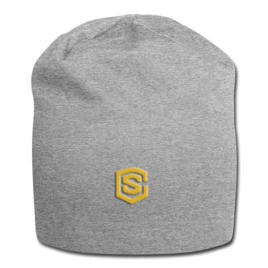 Jersey Beanie WITH GOLD  LOGO - heather gray