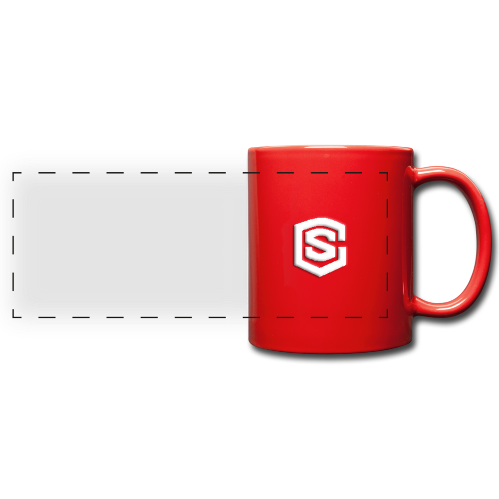 Full Color Panoramic Mug WITH WHITE  LOGO - red