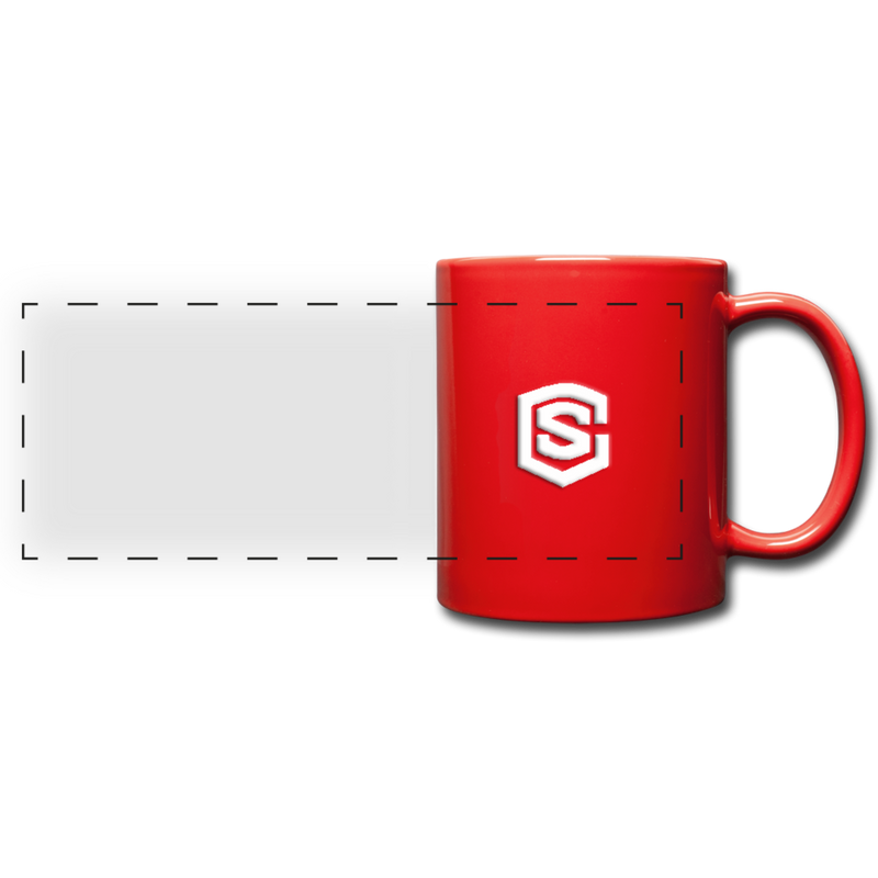 Full Color Panoramic Mug WITH WHITE  LOGO - red