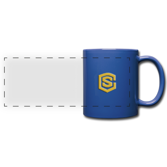 Full Color Panoramic Mug WITH GOLD  LOGO - royal blue