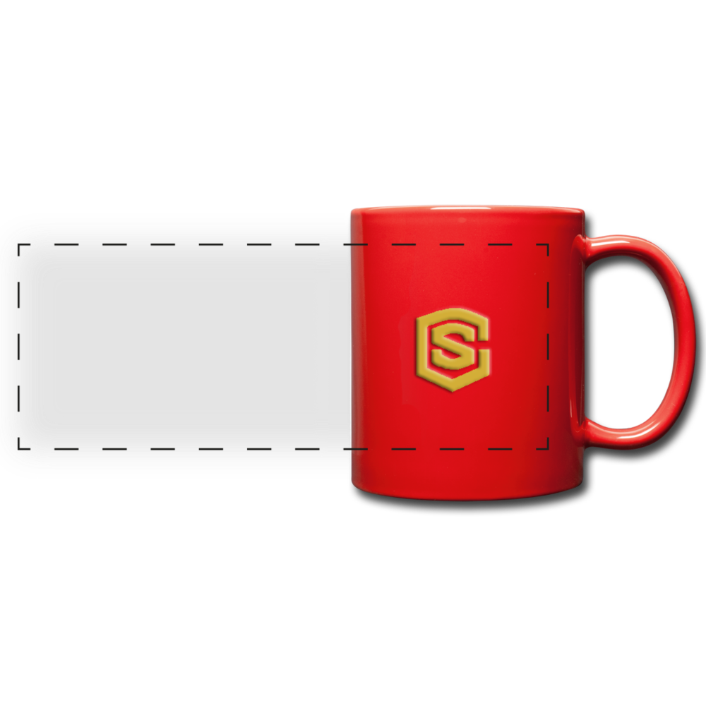 Full Color Panoramic Mug WITH GOLD  LOGO - red
