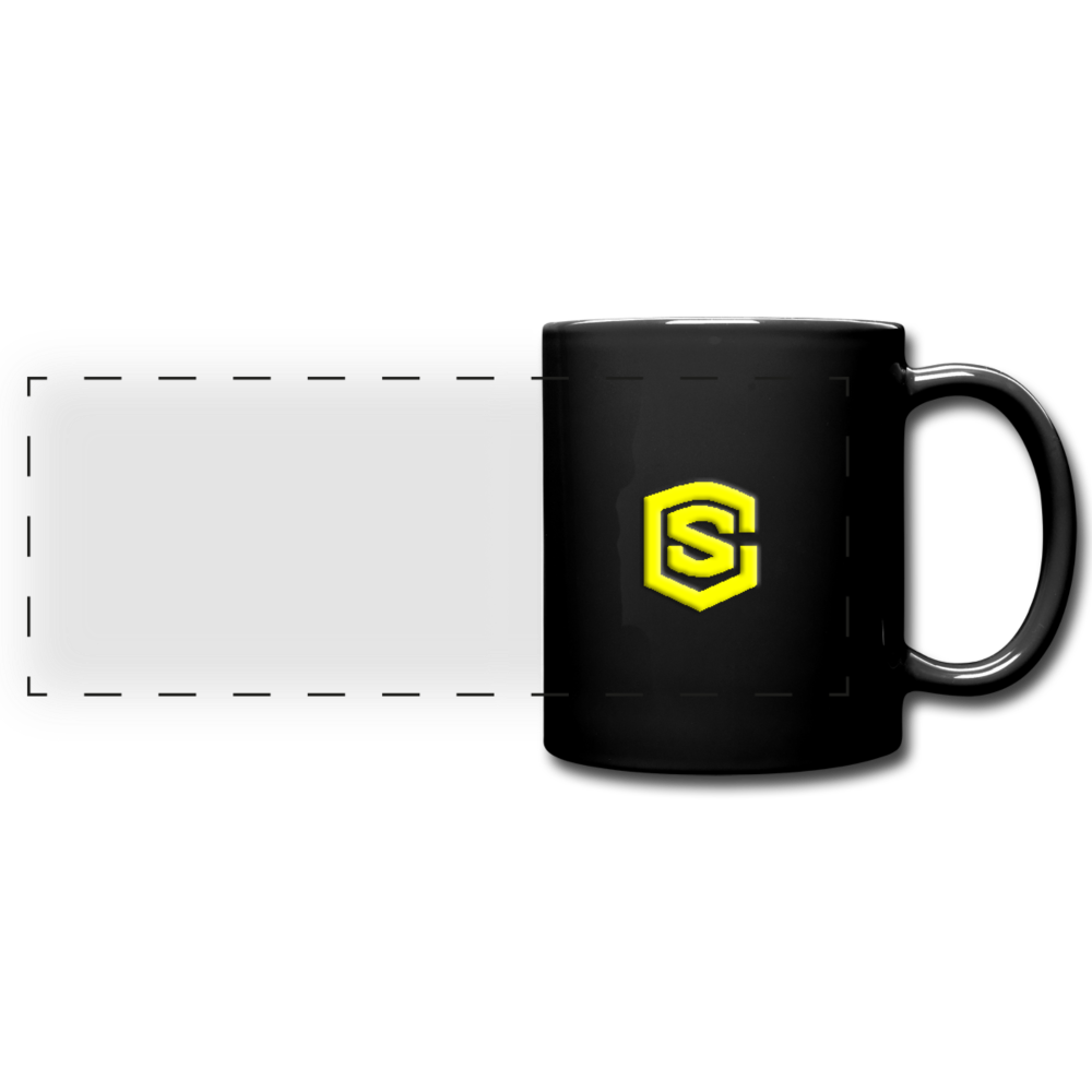 Full Color Panoramic Mug WITH YELLOW  LOGO - black