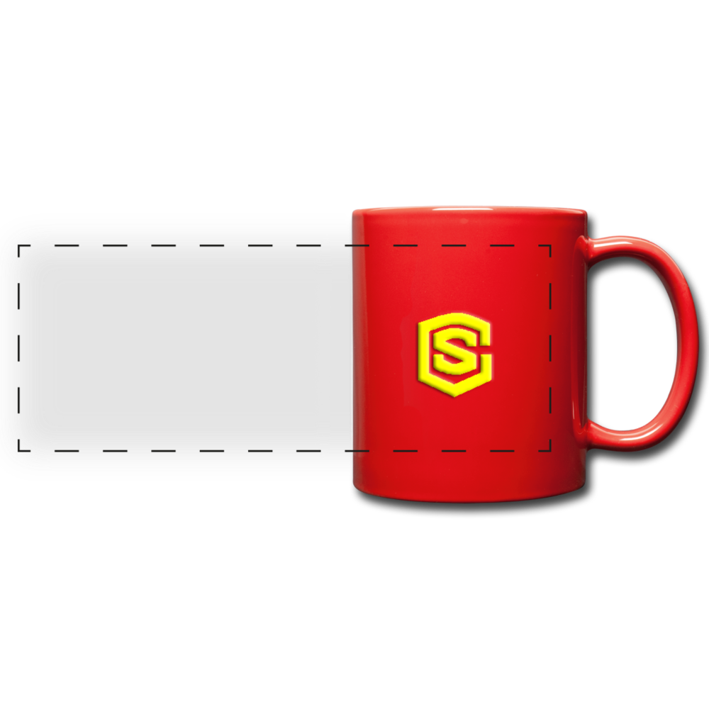 Full Color Panoramic Mug WITH YELLOW  LOGO - red