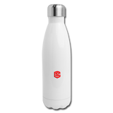 Insulated Stainless Steel Water Bottle WITH RED  LOGO - white