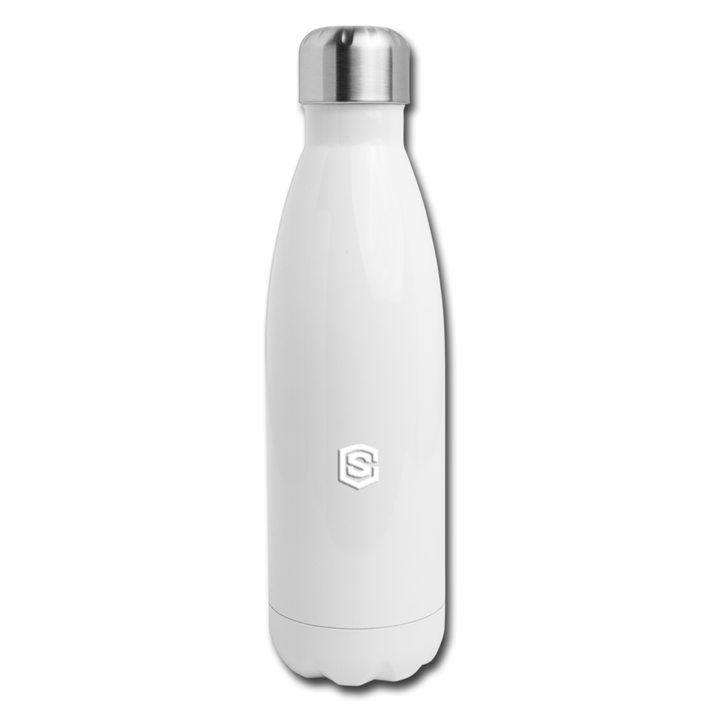 Insulated Stainless Steel Water Bottle WITH WHITE  LOGO - white