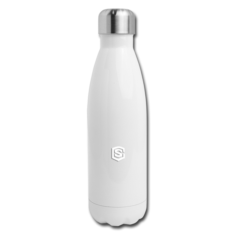 Insulated Stainless Steel Water Bottle WITH WHITE  LOGO - white