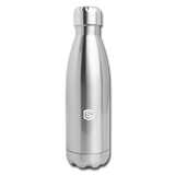 Insulated Stainless Steel Water Bottle WITH WHITE  LOGO - silver