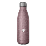 Insulated Stainless Steel Water Bottle WITH WHITE  LOGO - pink glitter