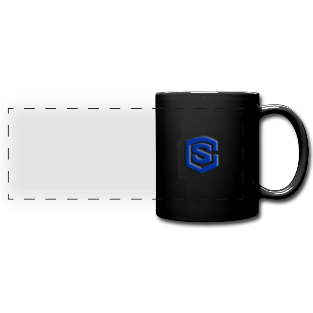 Full Color Panoramic Mug WITH  BLUE  LOGO - black