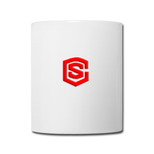 Coffee/Tea Mug WITH RED  LOGO - white