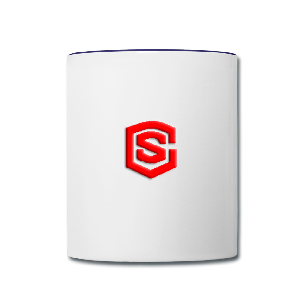 Contrast Coffee Mug WITH RED  LOGO - white/cobalt blue