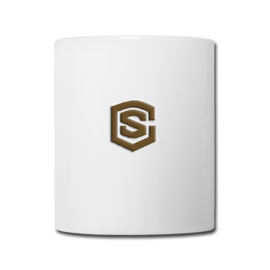 Coffee/Tea Mug WITH  BROWN LOGO - white
