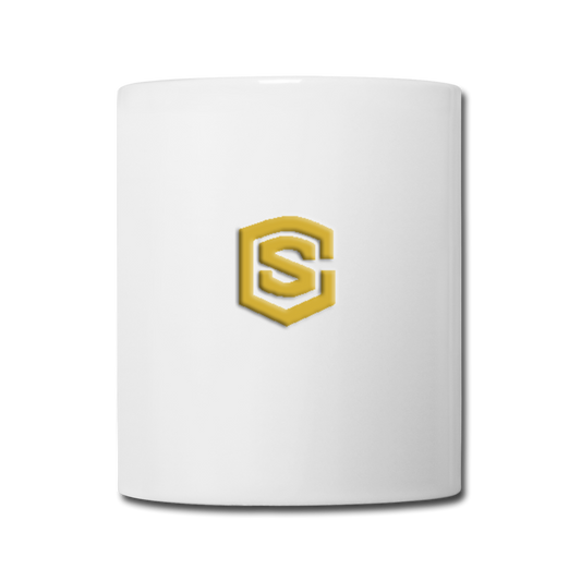 Coffee/Tea Mug WITH GOLD  LOGO - white