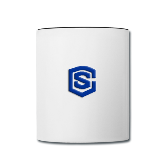Contrast Coffee Mug WITH  BLUE LOGO - white/black