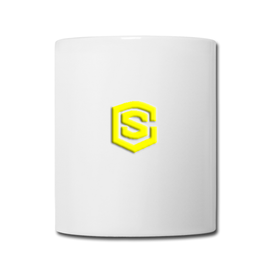 Coffee/Tea Mug WITH  YELLOW LOGO - white