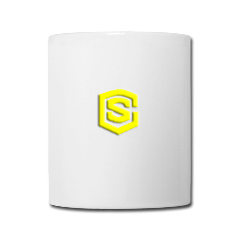 Coffee/Tea Mug WITH  YELLOW LOGO - white