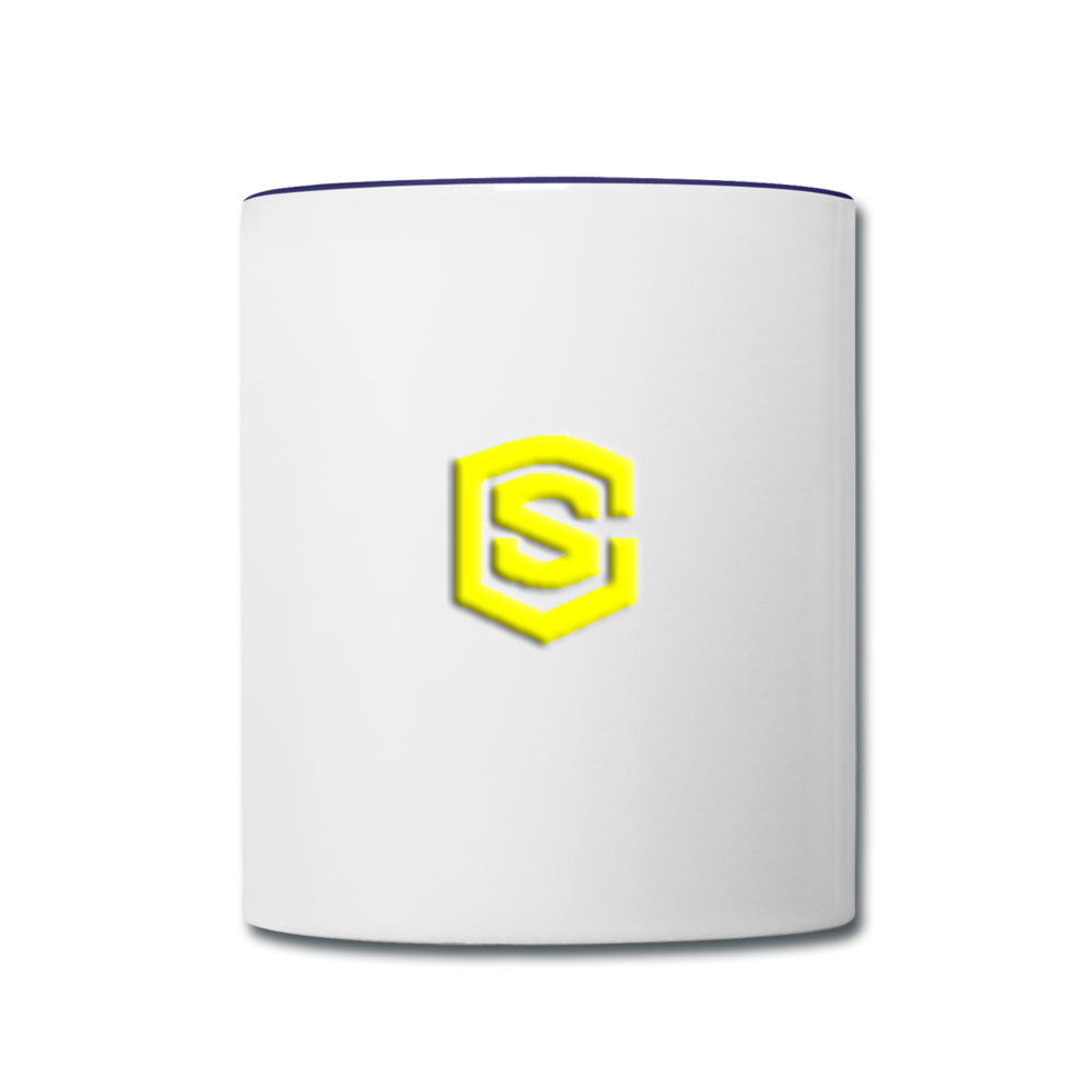 Contrast Coffee Mug WITH YELLOW  LOGO - white/cobalt blue