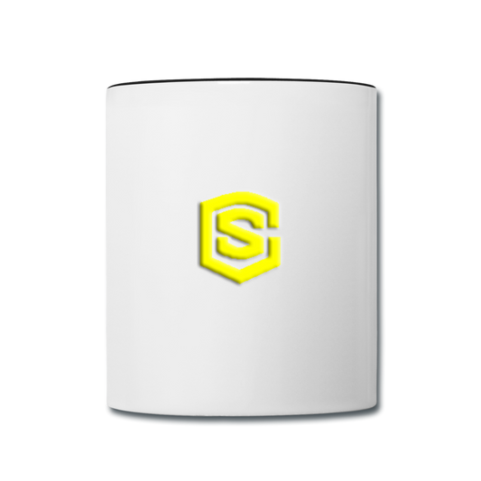 Contrast Coffee Mug WITH YELLOW  LOGO - white/black