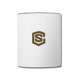 Contrast Coffee Mug WITH BROWN  LOGO - white/cobalt blue