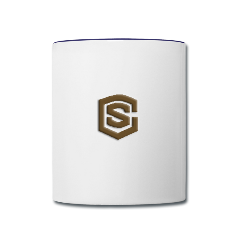 Contrast Coffee Mug WITH BROWN  LOGO - white/cobalt blue