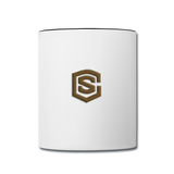 Contrast Coffee Mug WITH BROWN  LOGO - white/black