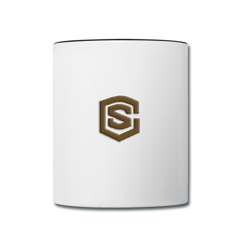 Contrast Coffee Mug WITH BROWN  LOGO - white/black