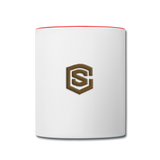 Contrast Coffee Mug WITH BROWN  LOGO - white/red
