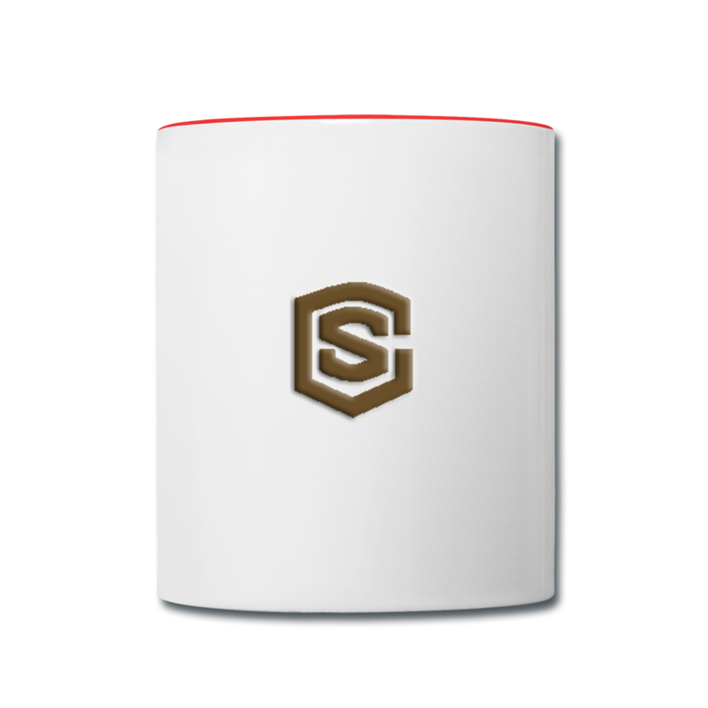 Contrast Coffee Mug WITH BROWN  LOGO - white/red