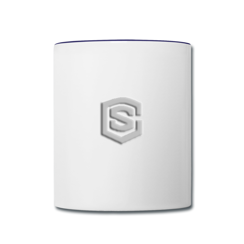 Contrast Coffee Mug WITH  SILIVER LOGO - white/cobalt blue