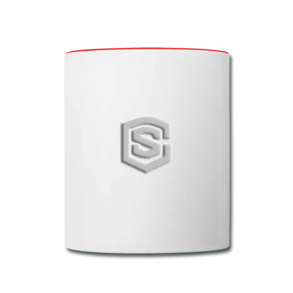 Contrast Coffee Mug WITH  SILIVER LOGO - white/red