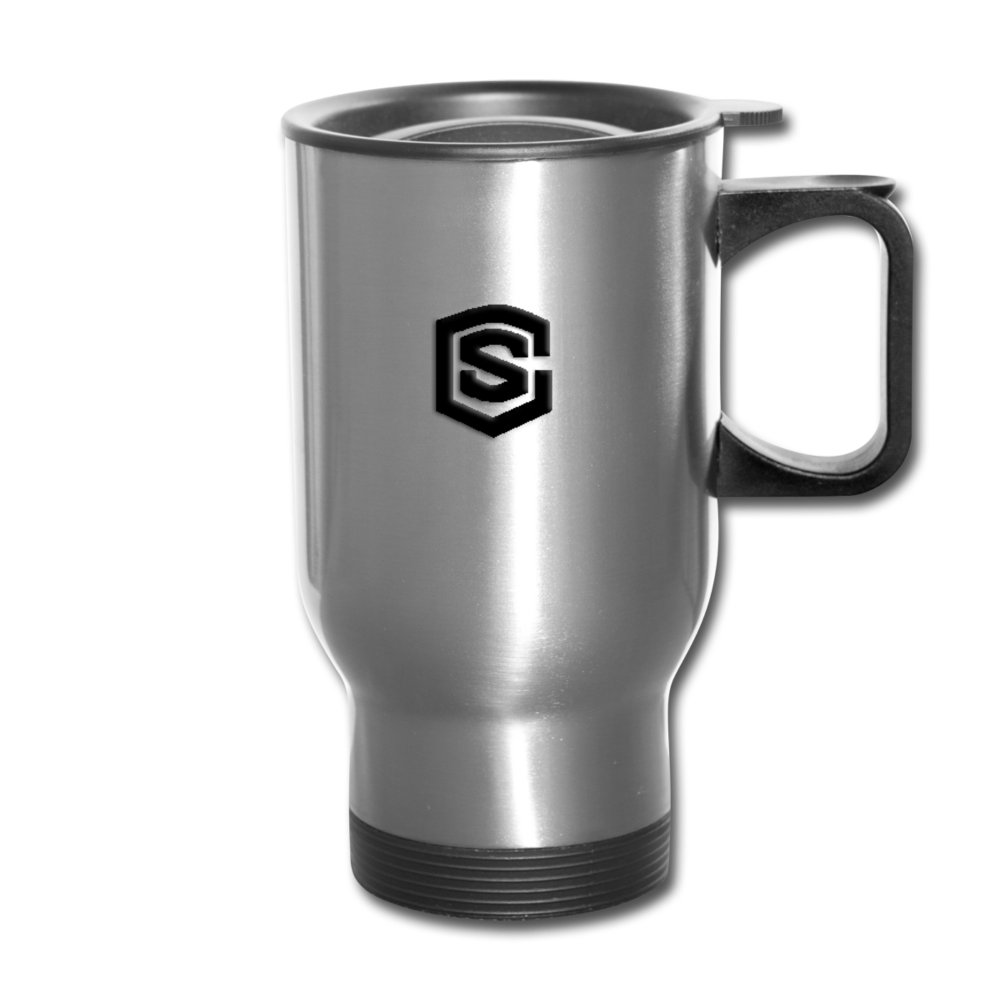 Travel Mug  WITH BLACK  LOGO - silver