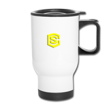Travel Mug WITH YELLOW  LOGO - white