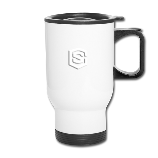 Travel Mug  WITH WHITE  LOGO - white