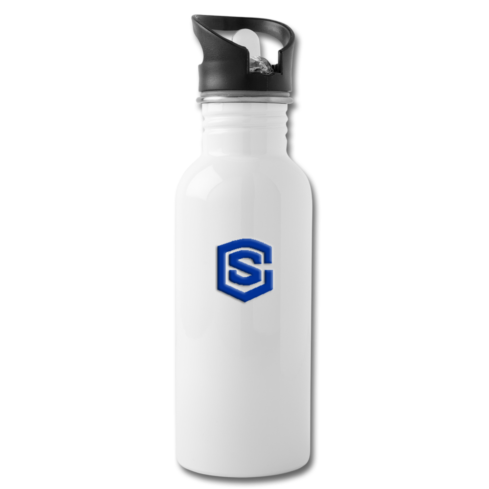 Water Bottle WITH  BLUE LOGO - white