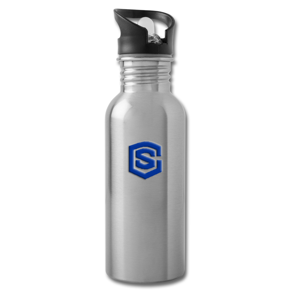 Water Bottle WITH  BLUE LOGO - silver